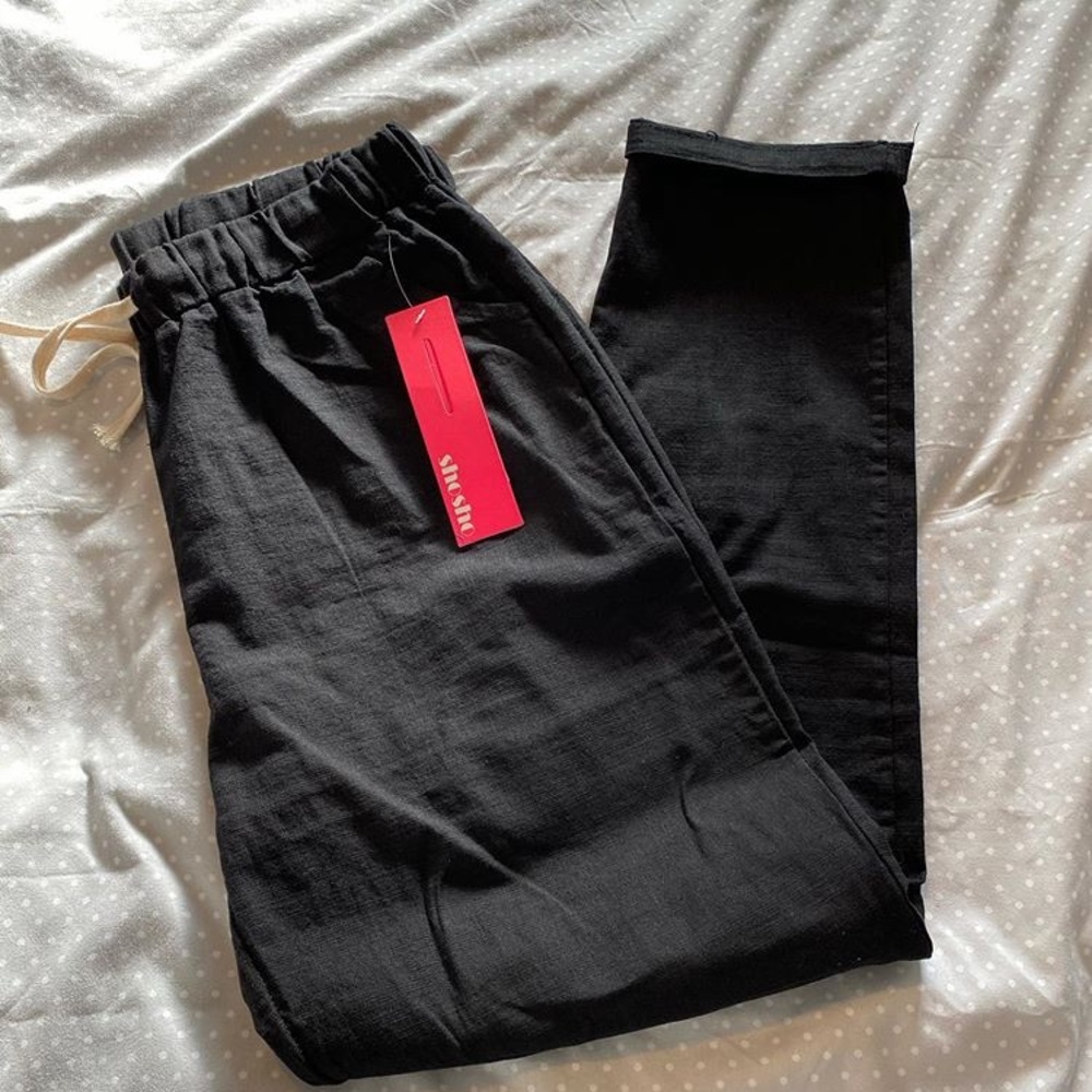 Black drawstring pants